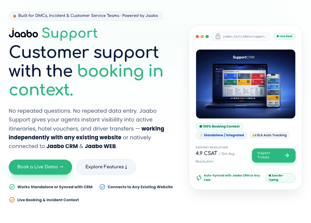 Jaabo SUPPORT incident desk